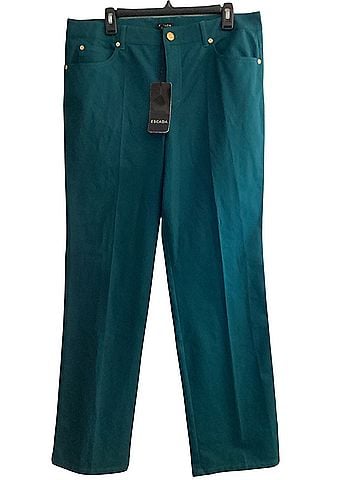 Escada Tessa Teal High Rise Straight Leg Jeans Casual Pants (view 1)