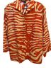 Connie Roberson Stripes Red White Button-Down Shirt Size XL - photo 1