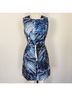 Milly 100% Satin Print Blue White Casual Dress Size 2 - photo 4