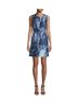 Milly 100% Satin Print Blue White Casual Dress Size 2 - photo 1