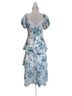 Trixxi 100% Polyester 100% Polyester Floral White Blue Green Cocktail Dress Size S - photo 2