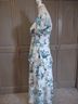 Trixxi 100% Polyester 100% Polyester Floral White Blue Green Cocktail Dress Size S - photo 5
