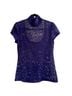 Express Blue Silver Short Sleeve Turtleneck Size L - photo 1