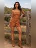 Anthropologie 98% Cotton 2% Elastane 100% Polyester Brown Multi Color Romper Size XL - photo 3