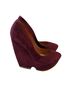 L.A.M.B. 100% Suede Solid Burgundy Wedges Size 8 1/2 - photo 4