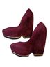 L.A.M.B. 100% Suede Solid Burgundy Wedges Size 8 1/2 - photo 6
