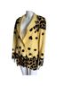 Escada 100% Linen Animal Print Yellow Black Blazer Size 10 - photo 2