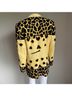 Escada 100% Linen Animal Print Yellow Black Blazer Size 10 - photo 4