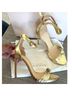 Alexandre Birman 100% Leather Animal Print Gold Sandals Size EU 36 1/2 - photo 5