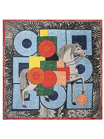 Carolina Lemke Equestrian Azure Vines &amp; Mane Silk Scarf (view 1)