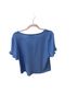CeCe Blue Short Sleeve Blouse Size M - photo 2