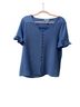 CeCe Blue Short Sleeve Blouse Size M - photo 1