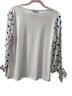 CeCe Floral White Black Button-Down Shirt Size M - photo 2