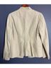 Feraud 100% Calf Leather Solid Tan Ivory Leather Jacket Size 12 - photo 3