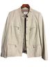 Feraud 100% Calf Leather Solid Tan Ivory Leather Jacket Size 12 - photo 2