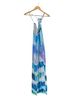 Aqua 100% Polyester Print Blue Casual Dress Size S - photo 2