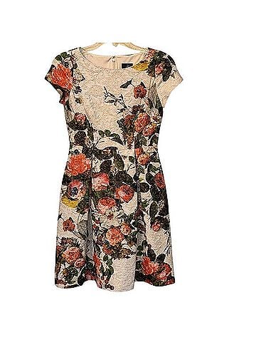 Adrianna Papell Floral Matelassé Fit &amp; Flare Dress Cocktail Dress (view 1)