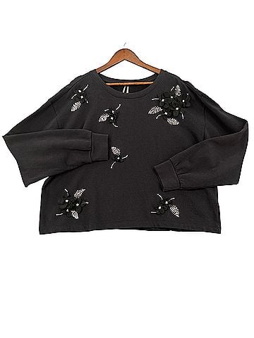 Anthropologie By Anthropologie Crew-Neck Embellished Sweatshirt (view 1)