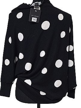 St. John Dot Intarsia Knit Asymmetrical Sweater Pullover Sweater (view 2)