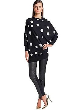 St. John Dot Intarsia Knit Asymmetrical Sweater Pullover Sweater (view 1)