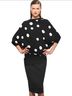 St. John Dot Intarsia Knit Asymmetrical Sweater Pullover Sweater - photo 9