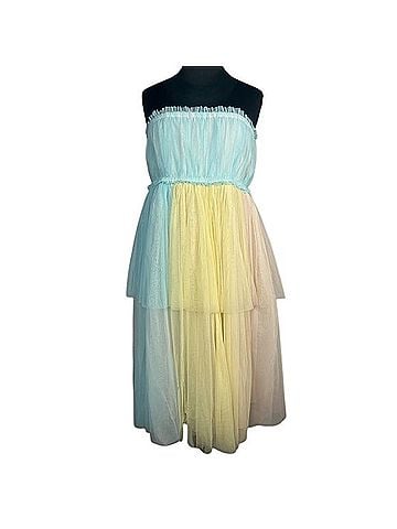 Anthropologie Pernille Rosenkilde Strapless Tiered Tulle Dress Casual Dress (view 1)