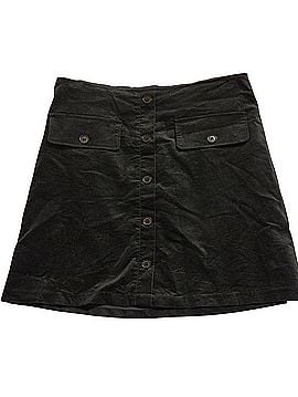 Banana Republic Button-Front Green Velvet Like Mini Skirt Casual Skirt (view 1)
