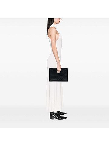 Chanel Large Quilted Stitched Calfskin Zip Pouch (view 2)