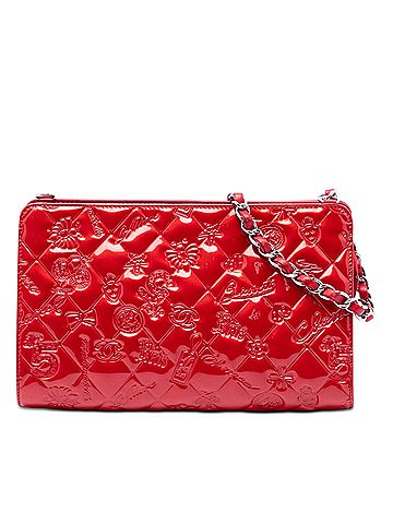 Chanel Quilted Patent Embossed Lucky Symbols Pochette (view 1)