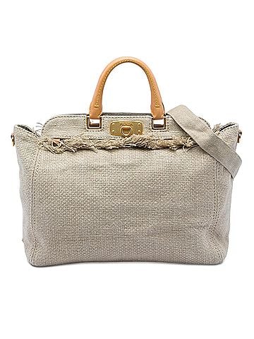 Prada Raffia Lino Fringe Shopping Tote (view 1)