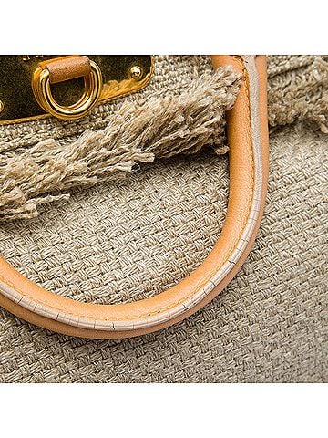 Prada Raffia Lino Fringe Shopping Tote (view 2)