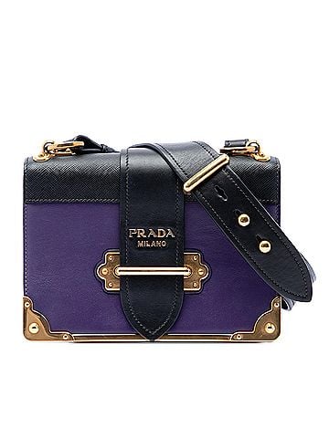 Prada Saffiano Trimmed City Calf Cahier Crossbody (view 1)