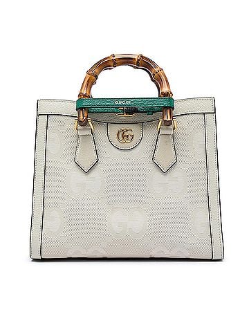 Gucci Medium Jumbo GG Canvas Bamboo Diana Satchel (view 1)