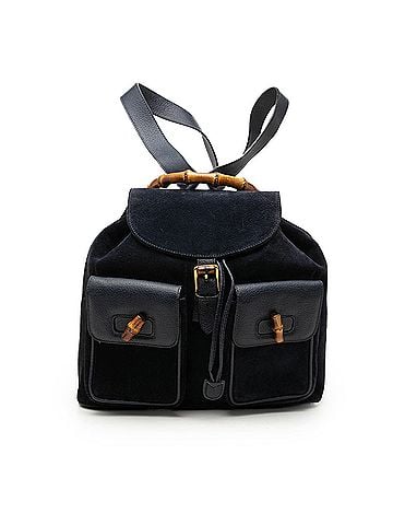 Gucci Suede Bamboo Drawstring Backpack (view 1)