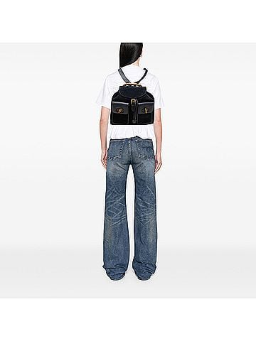 Gucci Suede Bamboo Drawstring Backpack (view 2)
