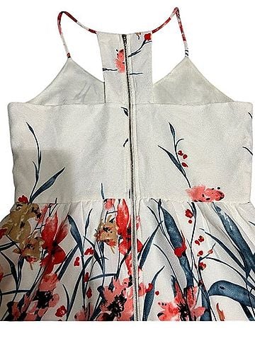 Pink Owl Floral Halter Fit And Flare Dress Casual Dress (view 2)