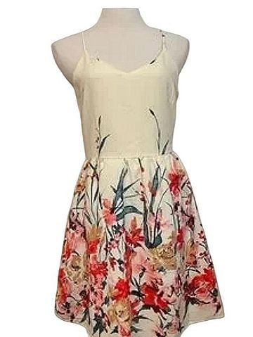 Pink Owl Floral Halter Fit And Flare Dress Casual Dress (view 1)