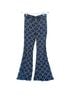 Zara Graphic Blue Gold Casual Pants Size S - photo 1