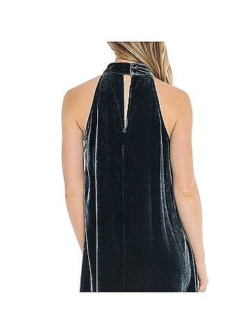 Bella Dahl Glacier Velvet Mock Neck Halter Dress Cocktail Dress (view 2)