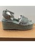 Tory Burch 100% Leather Solid Green Wedges Size 12 - photo 6