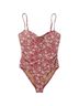 J.Crew Floral Red White Swimsuit Top Size 24 - photo 1