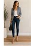 Banana Republic Plaid Gray Blazer Size 0 - photo 11