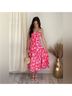 Astr 97% Polyester 3% Elastane 100% Polyester Floral Red Pink Cocktail Dress Size M - photo 4