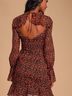 Lulus 100% Polyester Floral Red Black Casual Dress Size M - photo 8