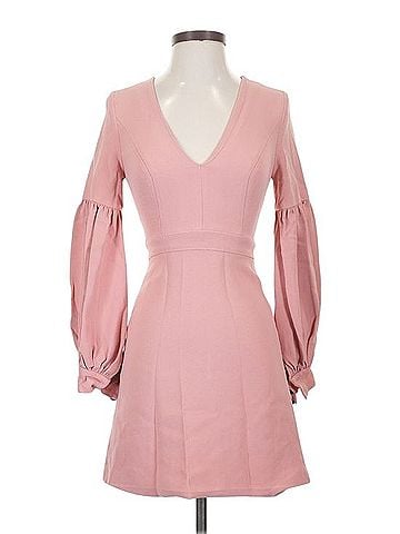 Alexis Dusty Rose V-Neck Long Sleeve A-Line Dress Active Dress (view 2)
