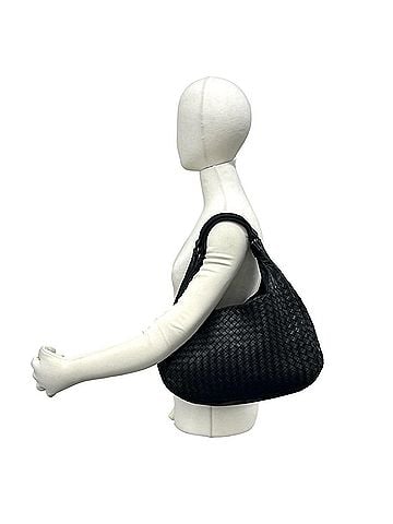 Bottega Veneta BOTTEGA VENETA Vintage Campana Intrecciato Leather Tote Bag, Black, 271-2 (view 2)