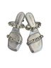 Tamara Mellon 100% Leather Silver Sandals Size 7 - photo 4
