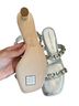 Tamara Mellon 100% Leather Silver Sandals Size 7 - photo 3