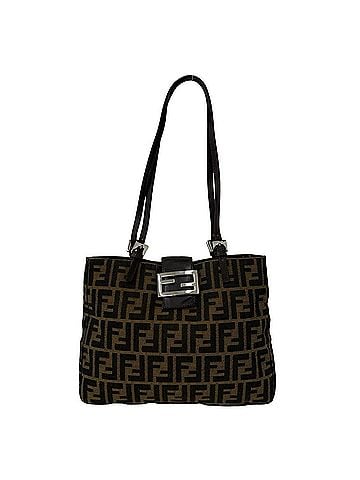Fendi FENDI Vintage Zucca FF Pattern Canvas Leather Tote Bag Semi-Shoulder Handbag Brown 53194 (view 1)