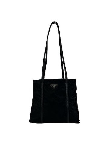 Prada PRADA Prada Triangle Logo Hardware Plate Nylon Leather Genuine Tote Bag Handbag Semi Shoulder Black 25589 (view 1)